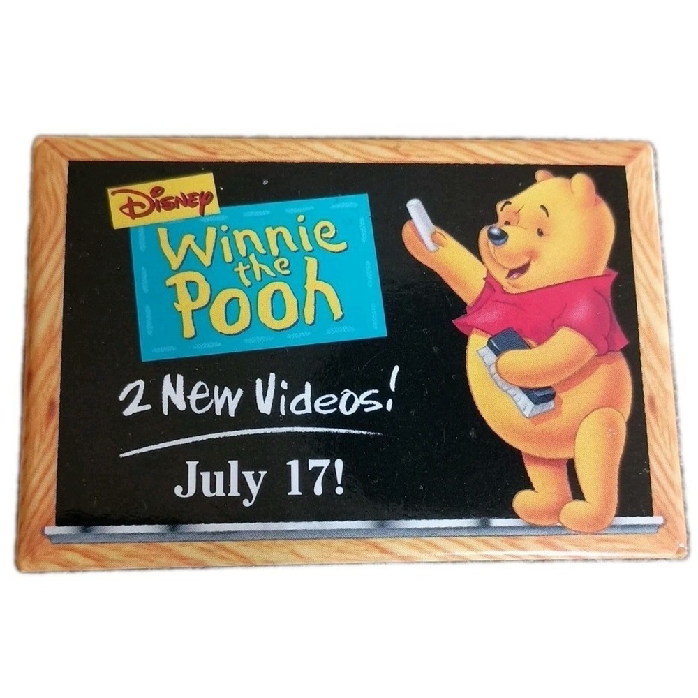 Walt Disney Winnie The Pooh 2 Videos Dvd Release Promo Movie Button Pin Pinback